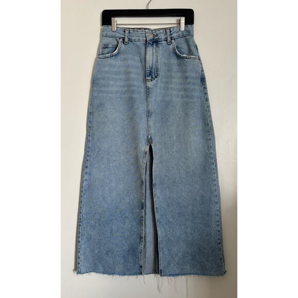 Pilcro by Anthropologie Dresses & Skirts - Light Wash Pilcro Anthropologie High Waisted Denim Midi-Maxi Skirt 6